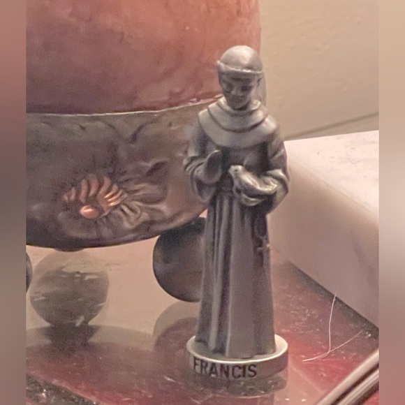 St Francis Mini pewter statue - Picture 1 of 5